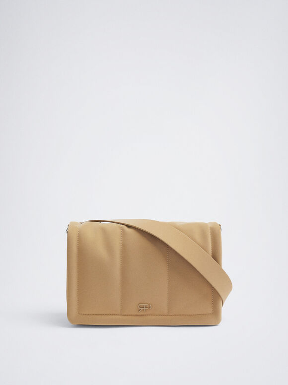 Quilted Shoulder Bag, Camel, hi-res