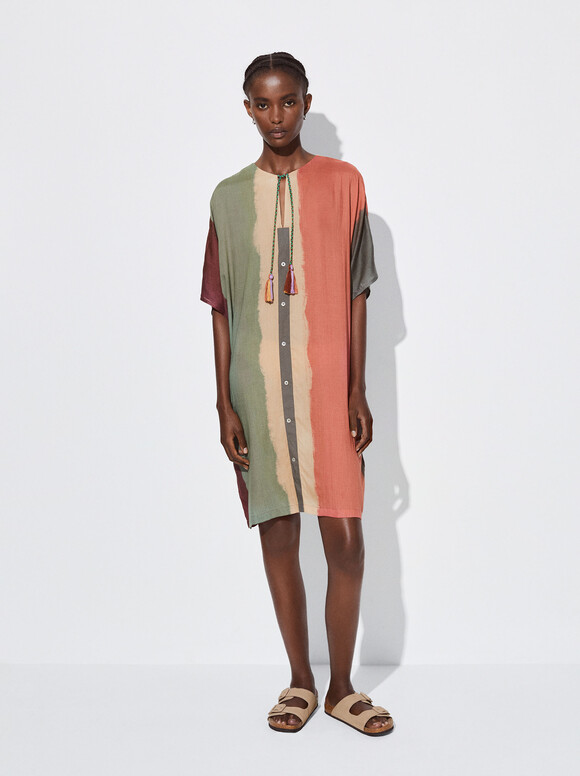 Colour Block Modal Dress, Multicolor, hi-res