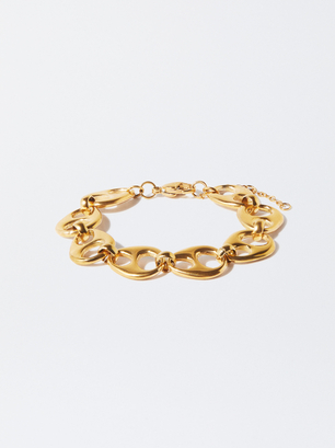 Stainless Steel Golden Bracelet, Golden, hi-res