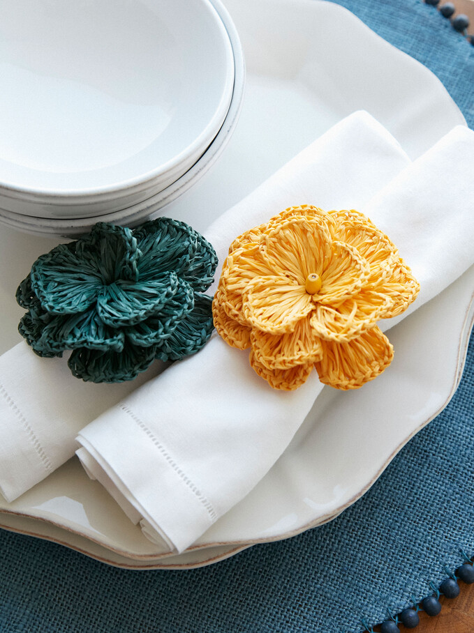 Pack Of 2 Flower Napkin Rings, Multicolor, hi-res