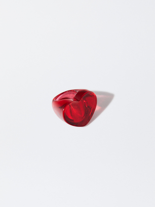 Online Exclusive - Heart Ring In Resin, Red, hi-res