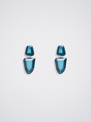 Earrings With Crystals, Blue, hi-res