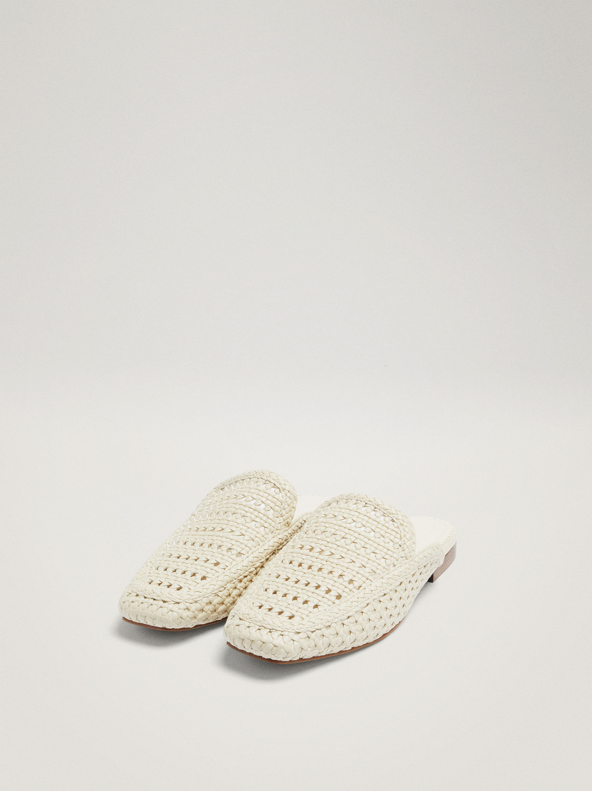 Braided Mules - Off White - Woman
