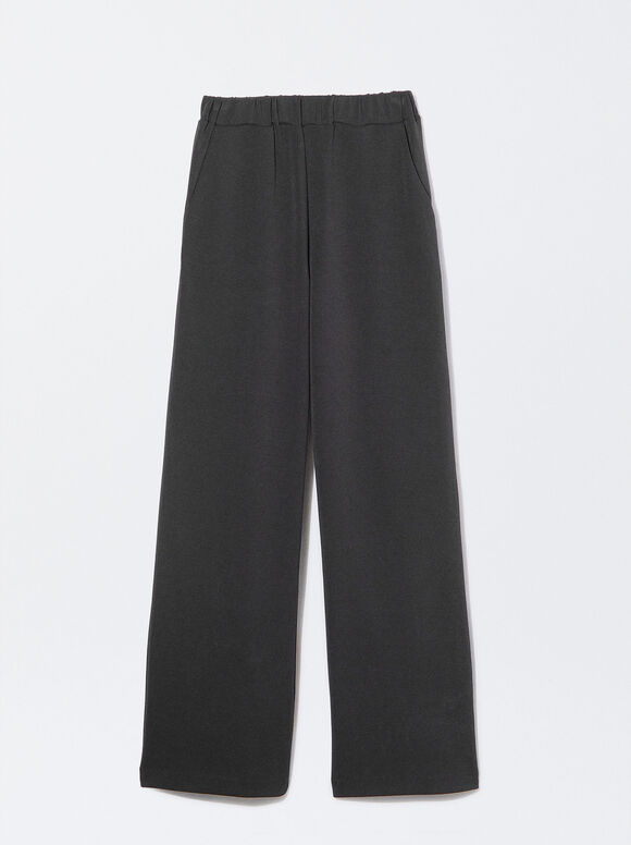 Pants With Elastic Waistband, Grey, hi-res