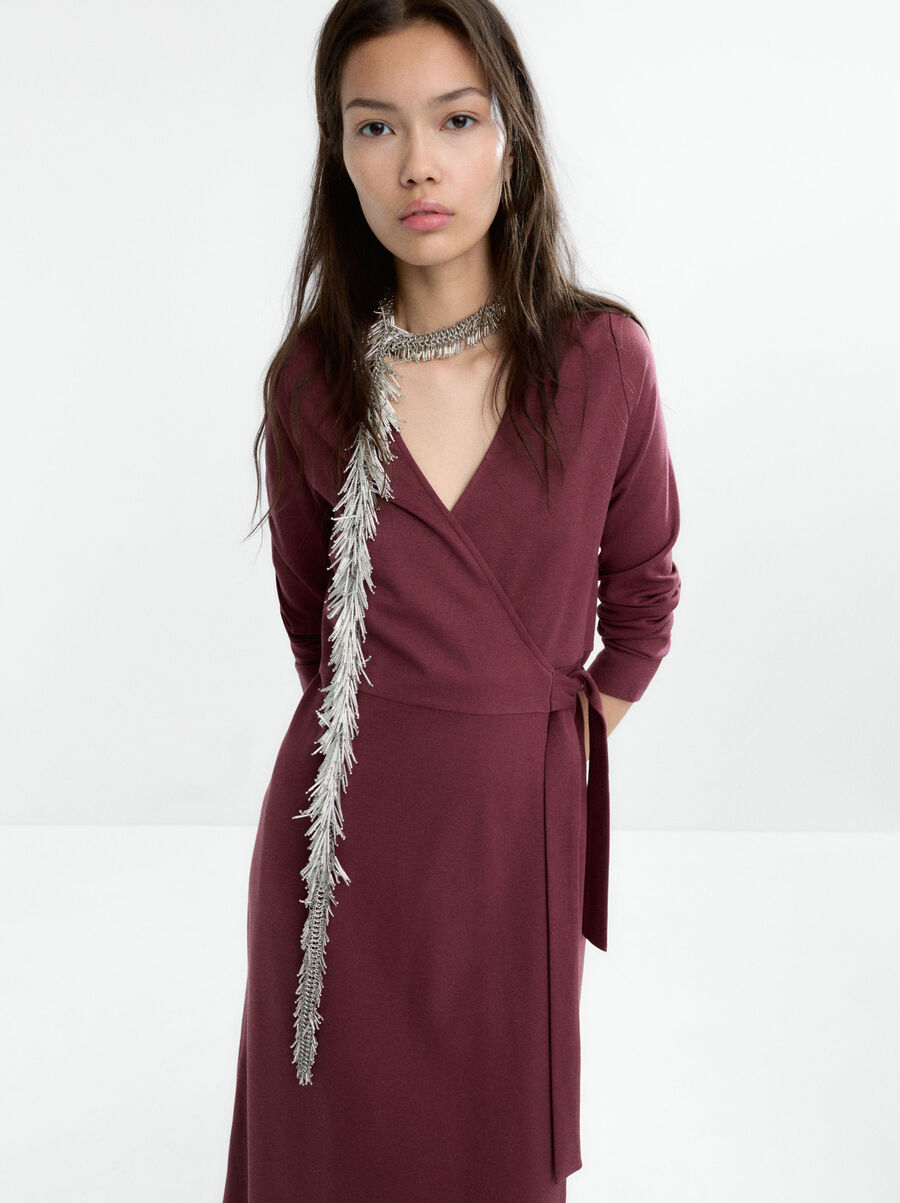 Long-sleeve midi dress