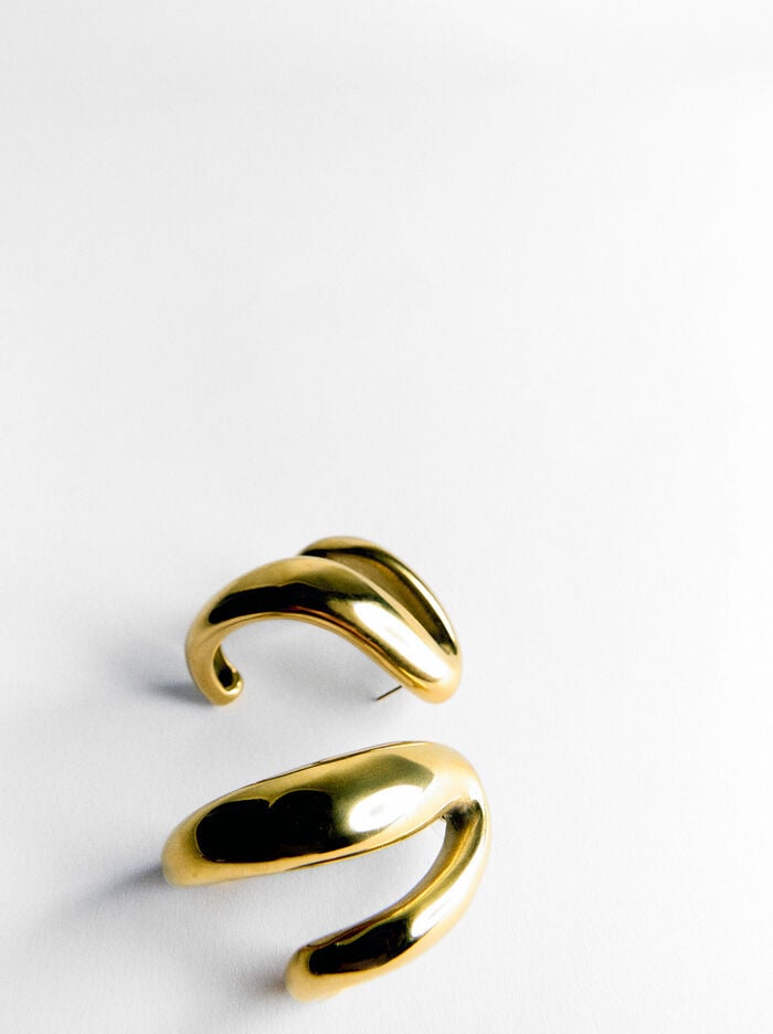Pendientes maxi onda - Acero inoxidable