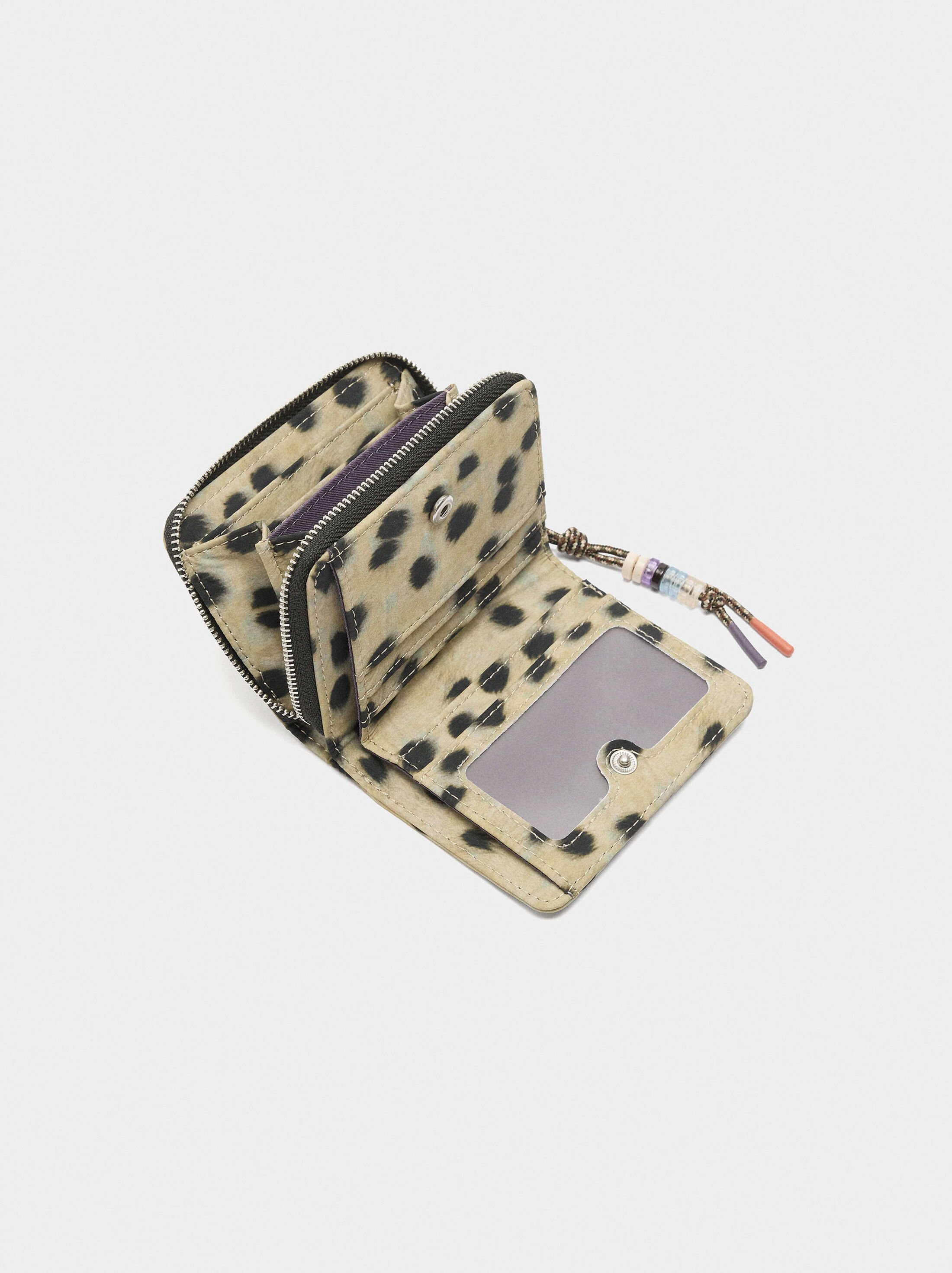 Animal printed nylon wallet image number 3.0