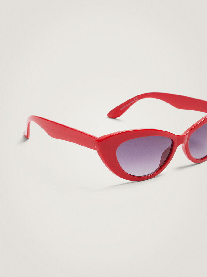 Cat Eye Sunglasses, Red, hi-res