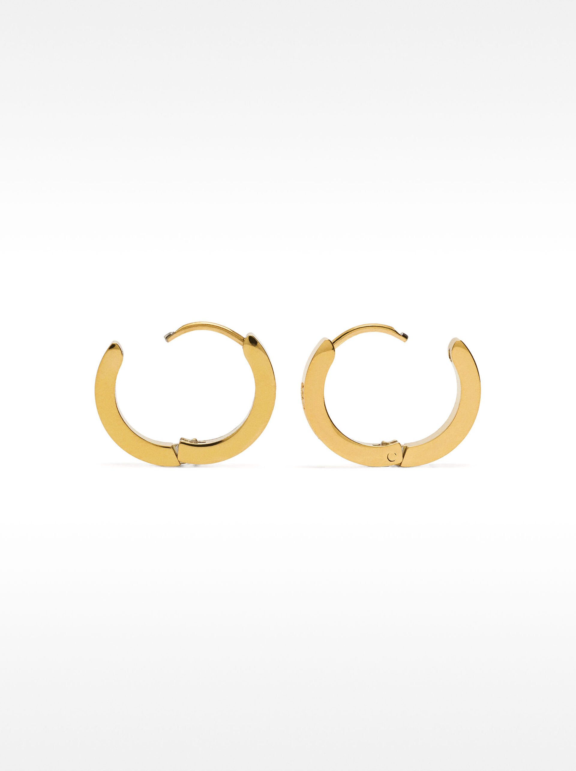 Hoop earrings with zirconia - stainless steel image number 2.0