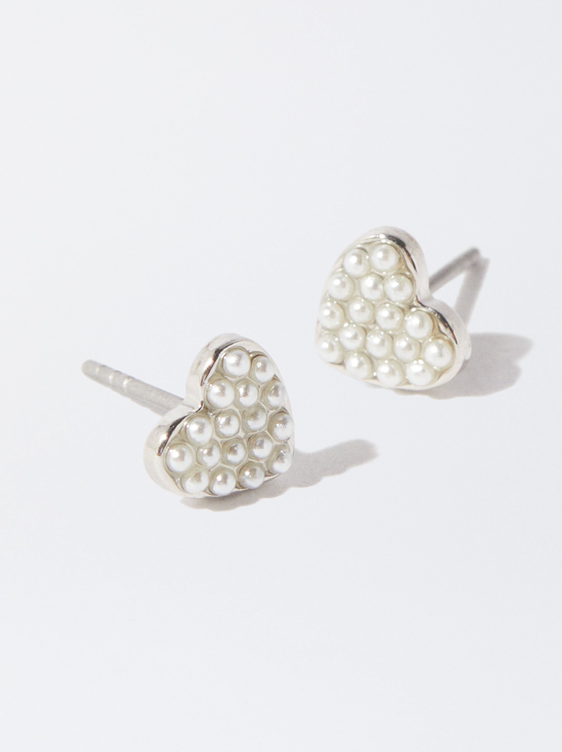 Heart Earrings With Pearls image number 1.0