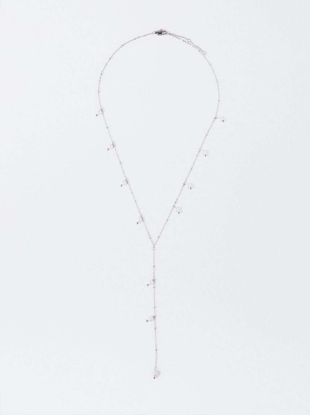 Stainless Steel Necklace With Pearls
