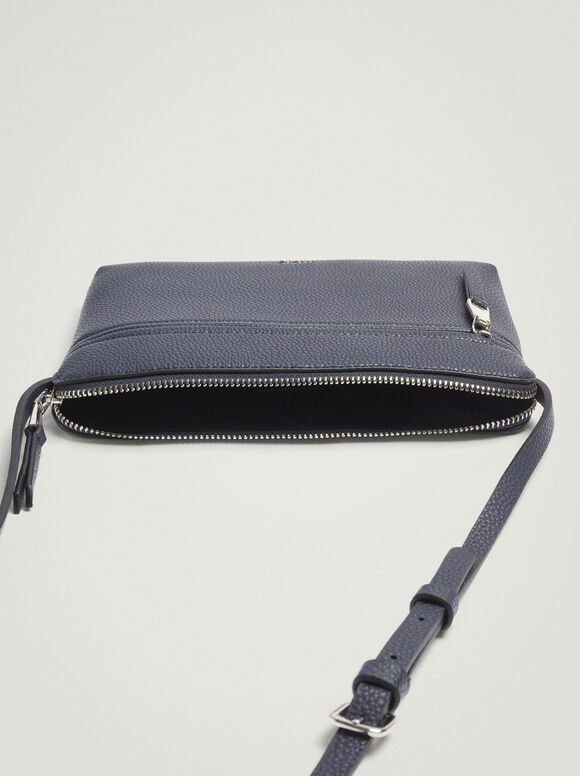 Crossbody Bag With Outer Pocket, Navy, hi-res