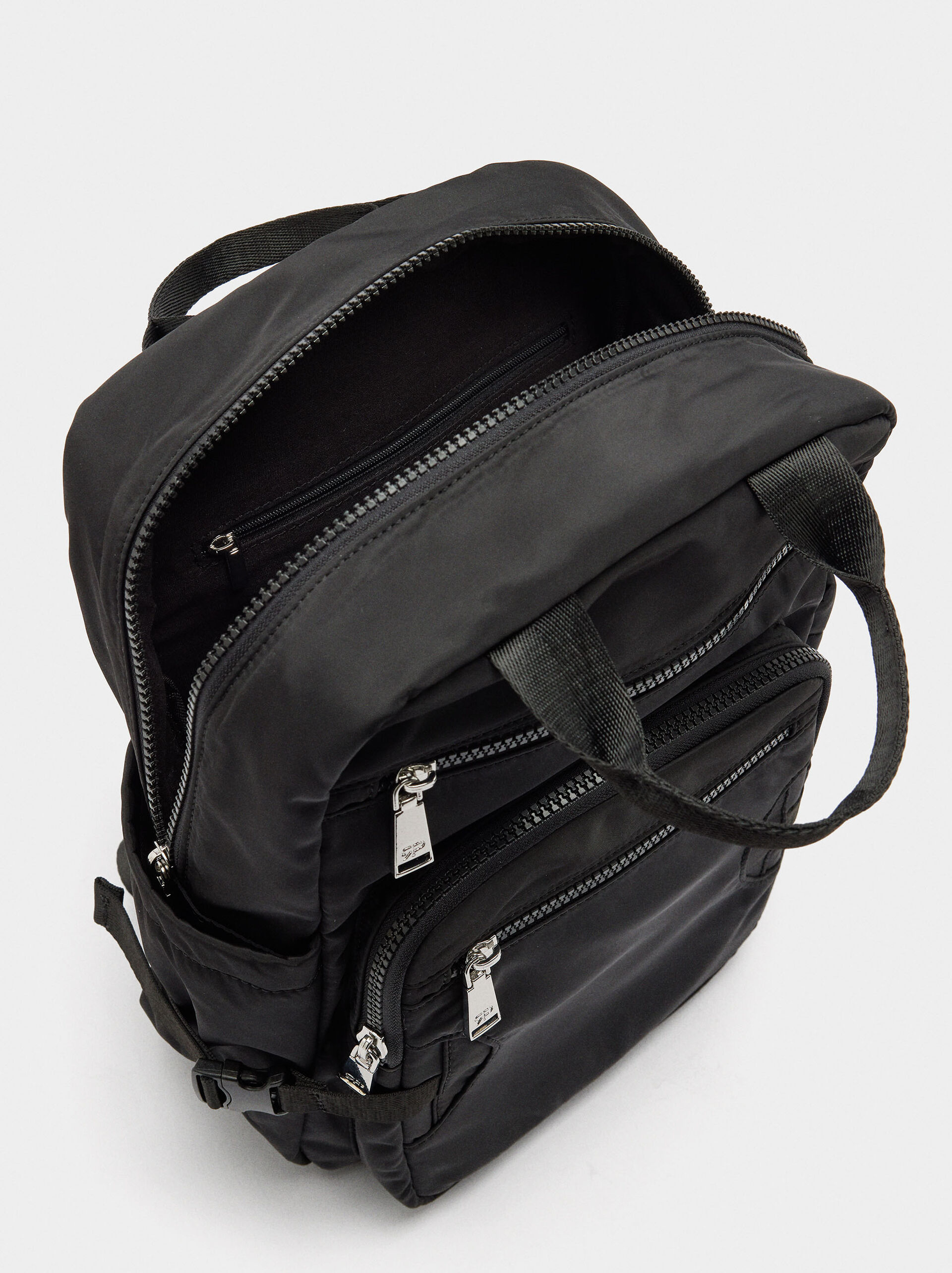 Nylon backpack with pendant image number 4.0