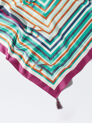 Quadratisches Halstuch Mit Print, Mehrfarbig, hi-res