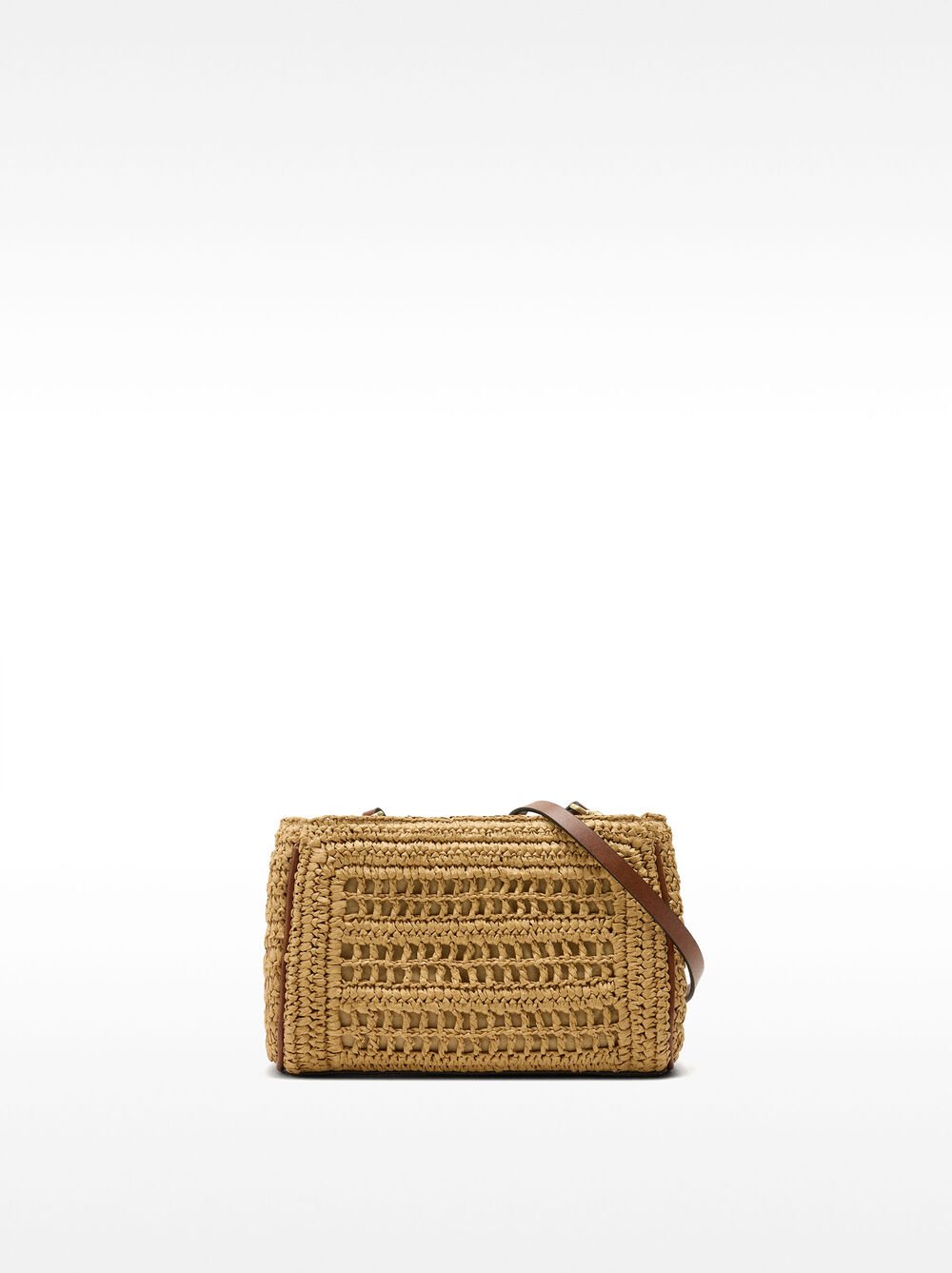 Double straw-effect crossbody bag