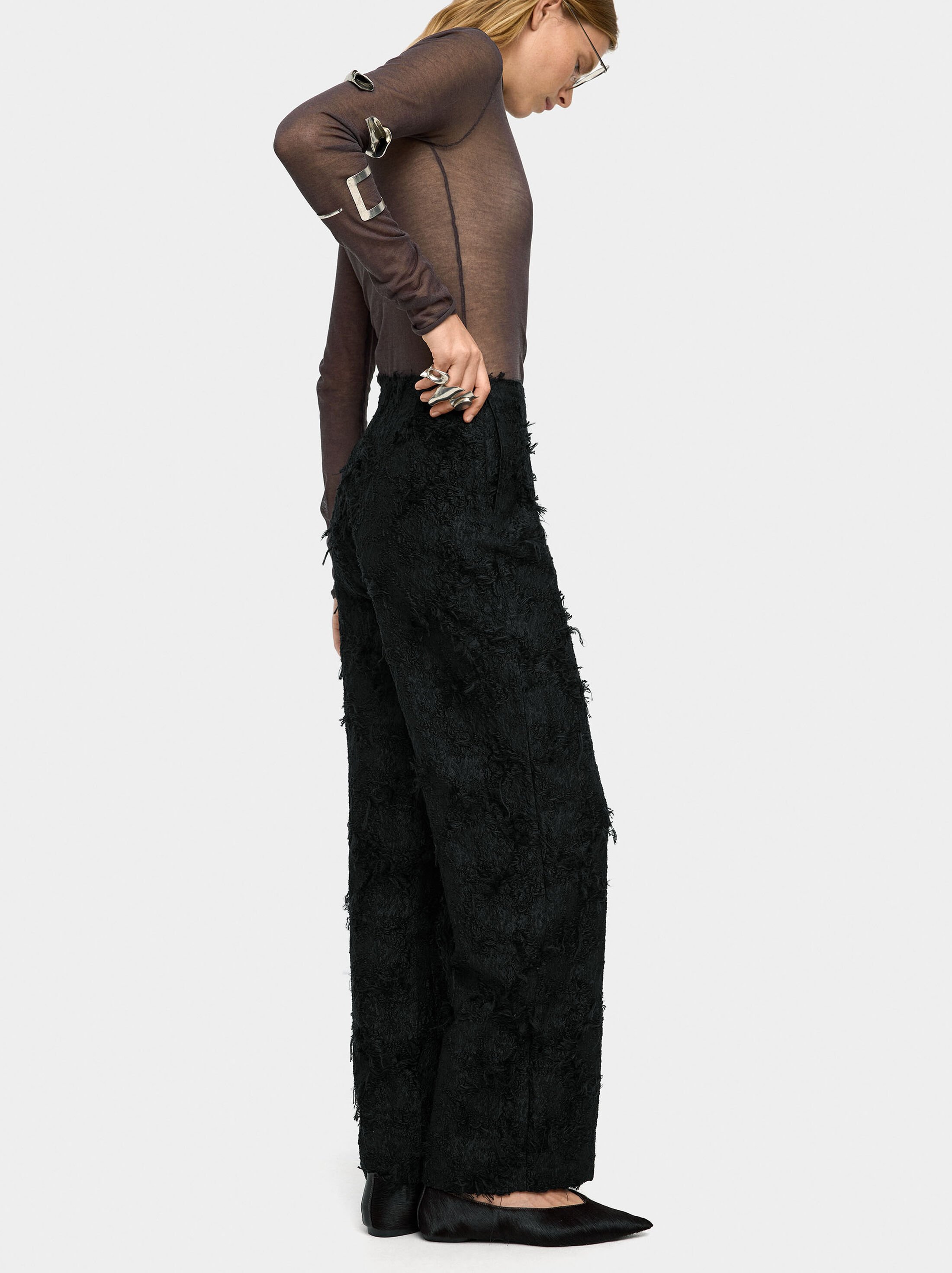 Trousers with cotton texture image number 2.0