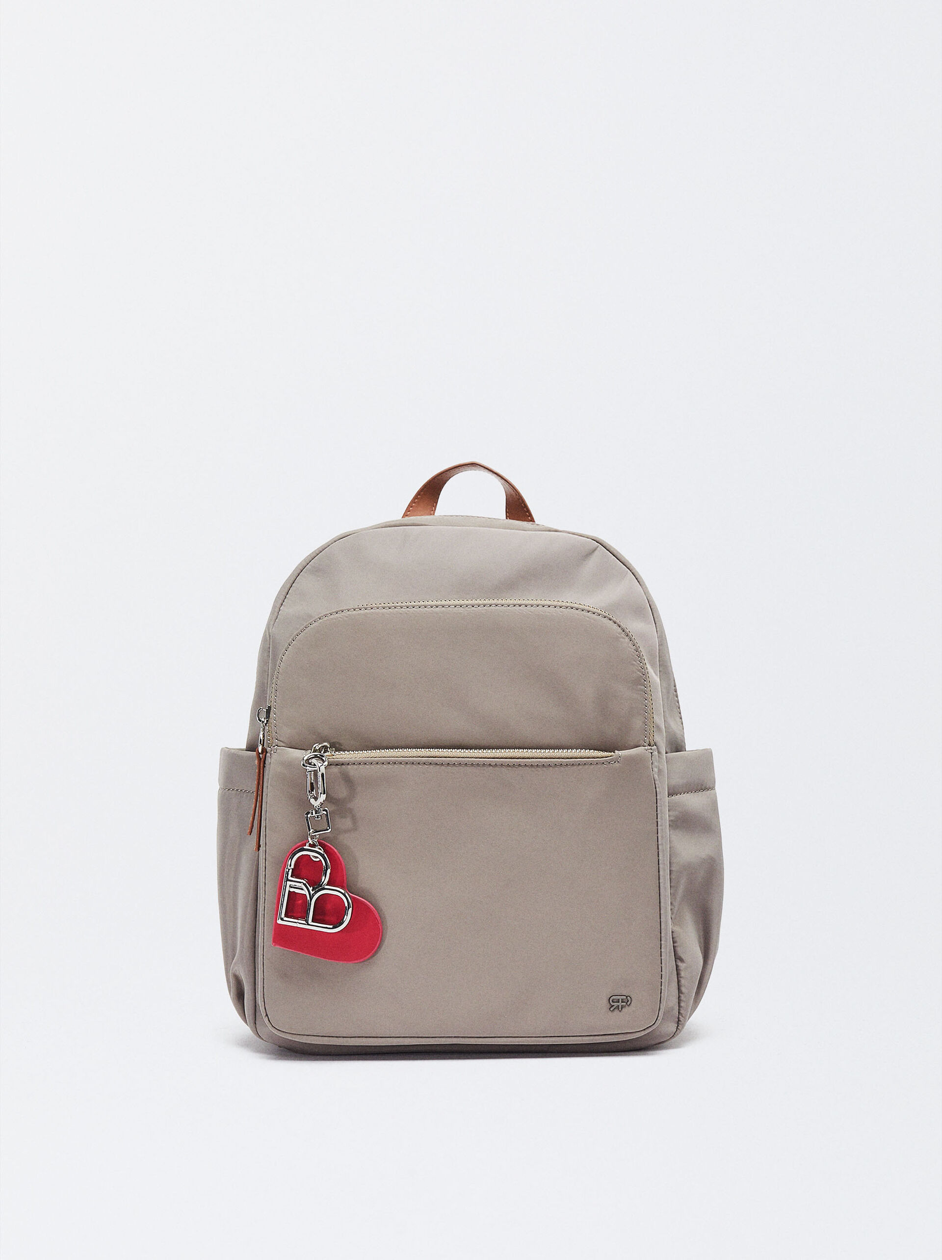 Nylon Backpack With Heart Pendant image number 0.0