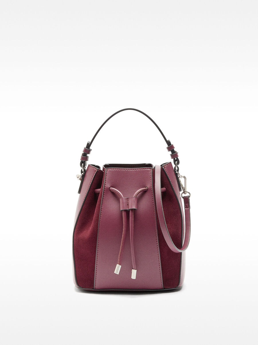 Bucket bag with leather 