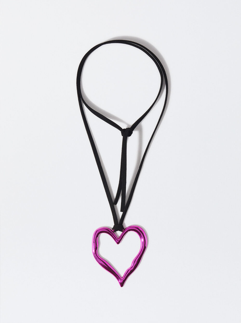 Metallic Heart Rope Necklace