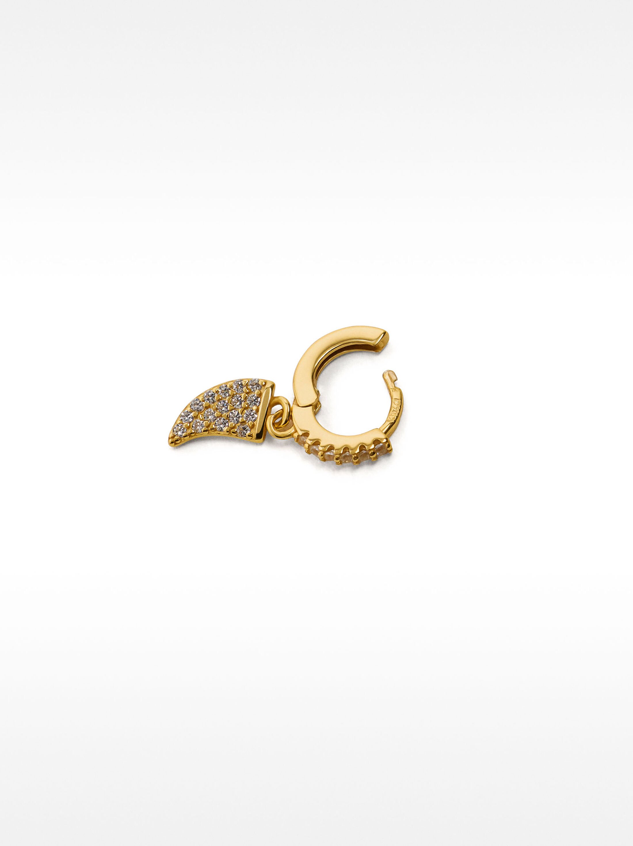 Arracada individual amb zirconites – plata de llei 925 image number 3.0