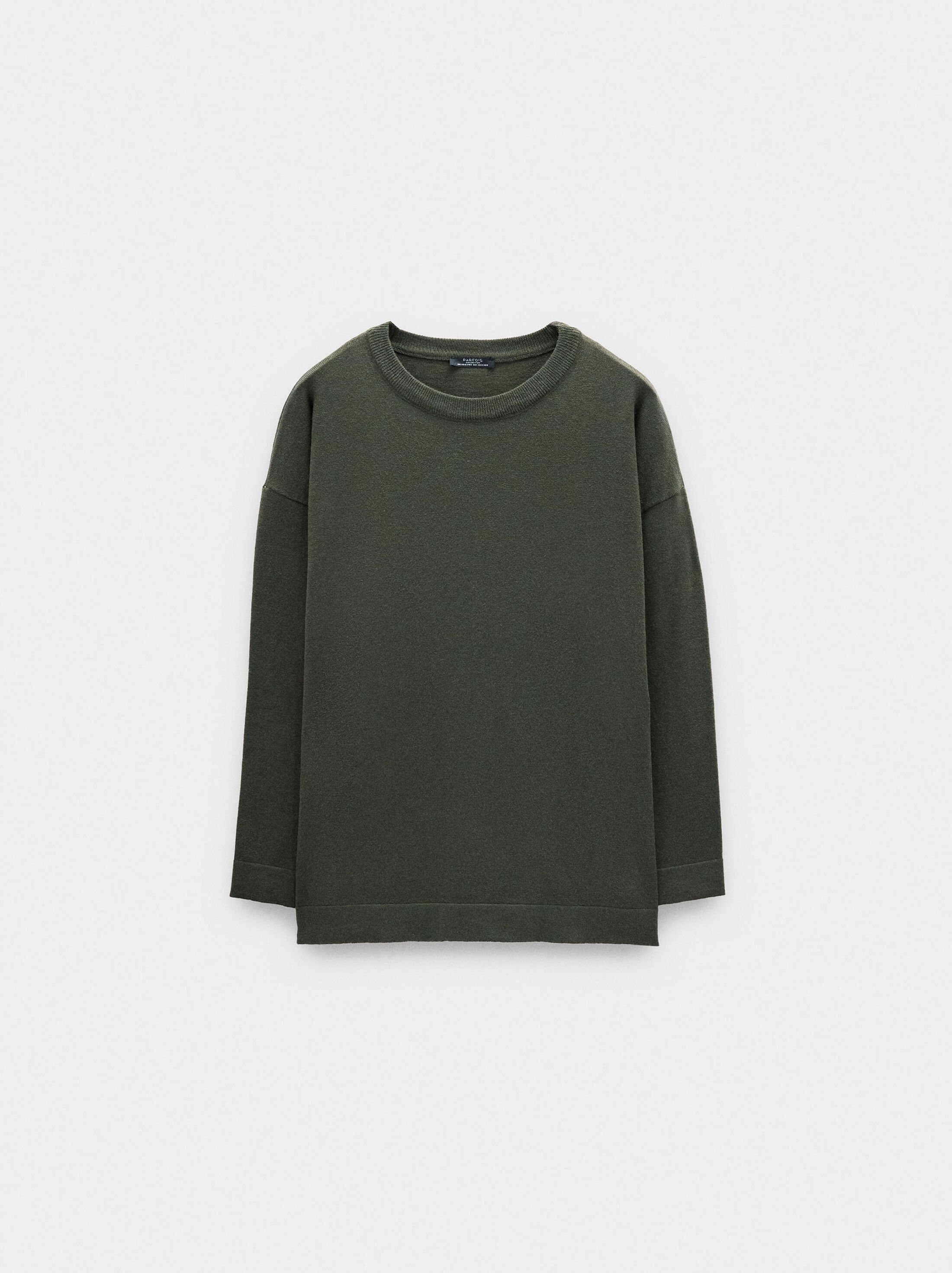 Sweater with plain knit image number 4.0