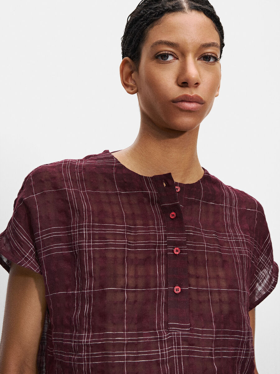 Checked shirt with linen