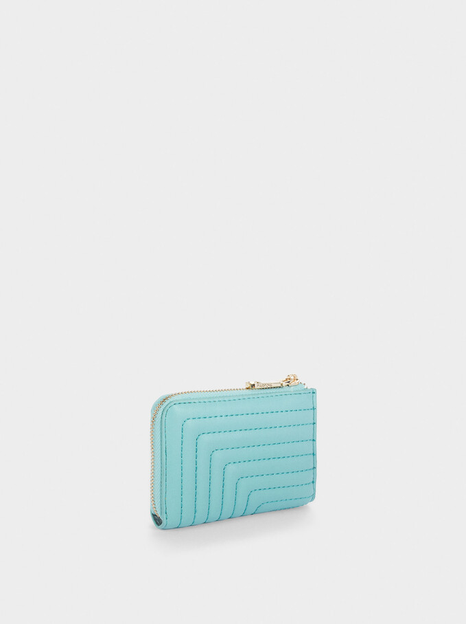 Quilted Coin Purse, Blue, hi-res