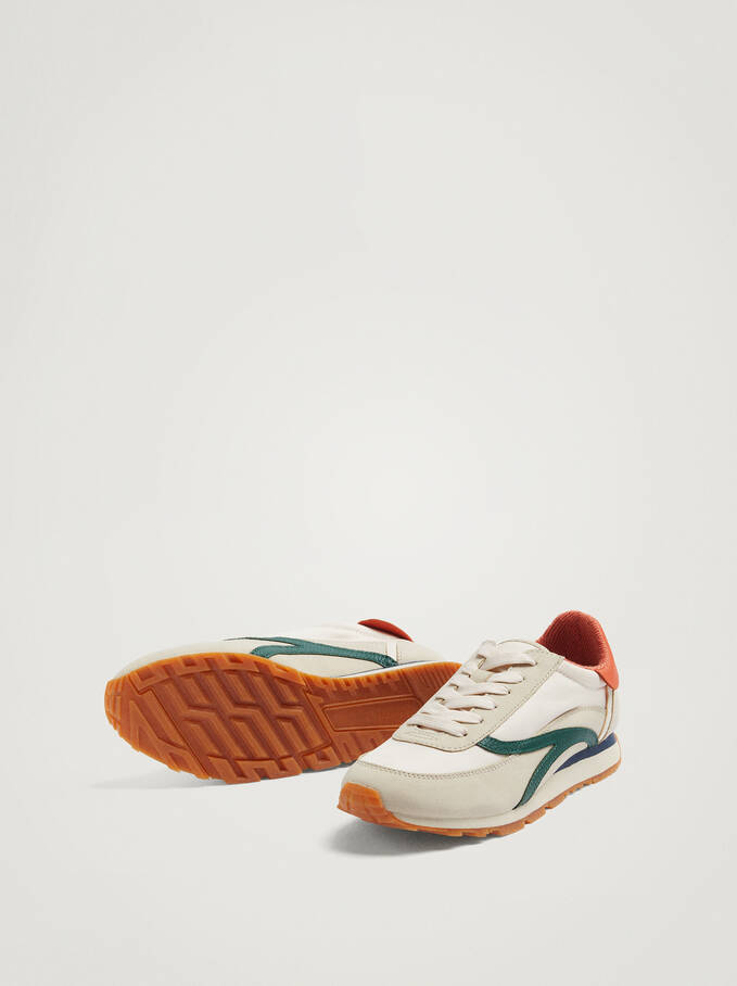 Running Nylon Sneakers, Orange, hi-res