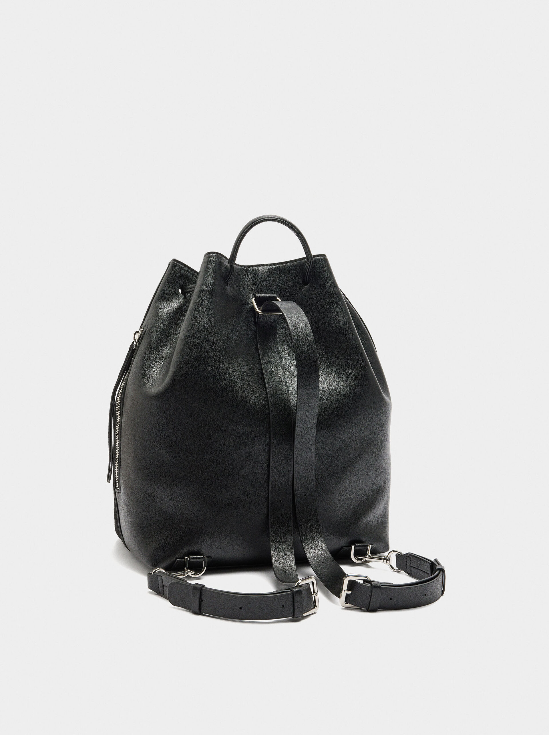 Backpack with leather details image number 3.0