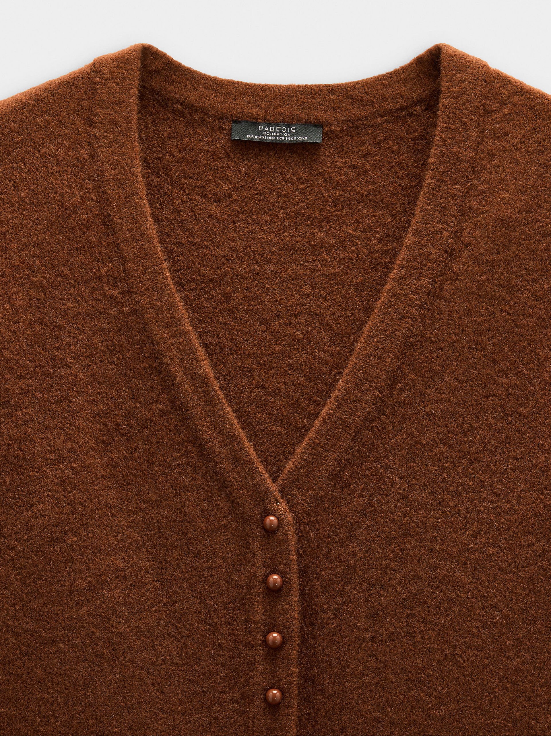 V-neck knit cardigan image number 5.0