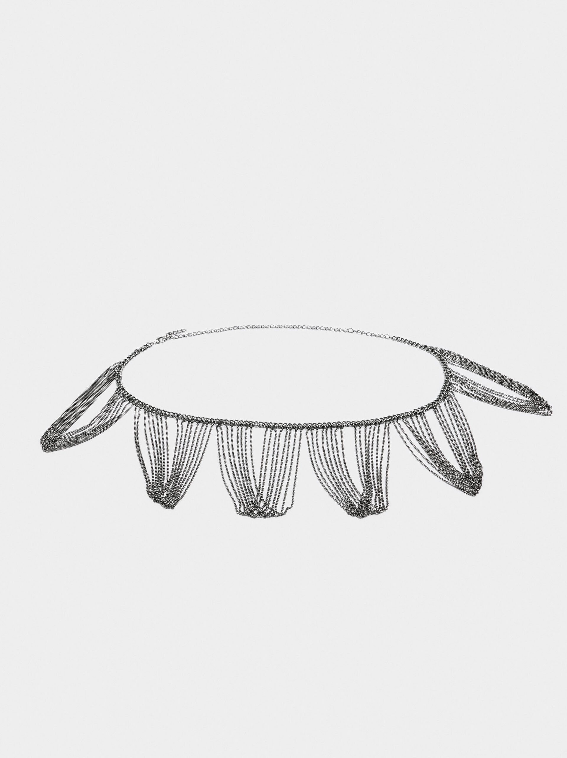 Chain belt with metallic fringes image number 0.0