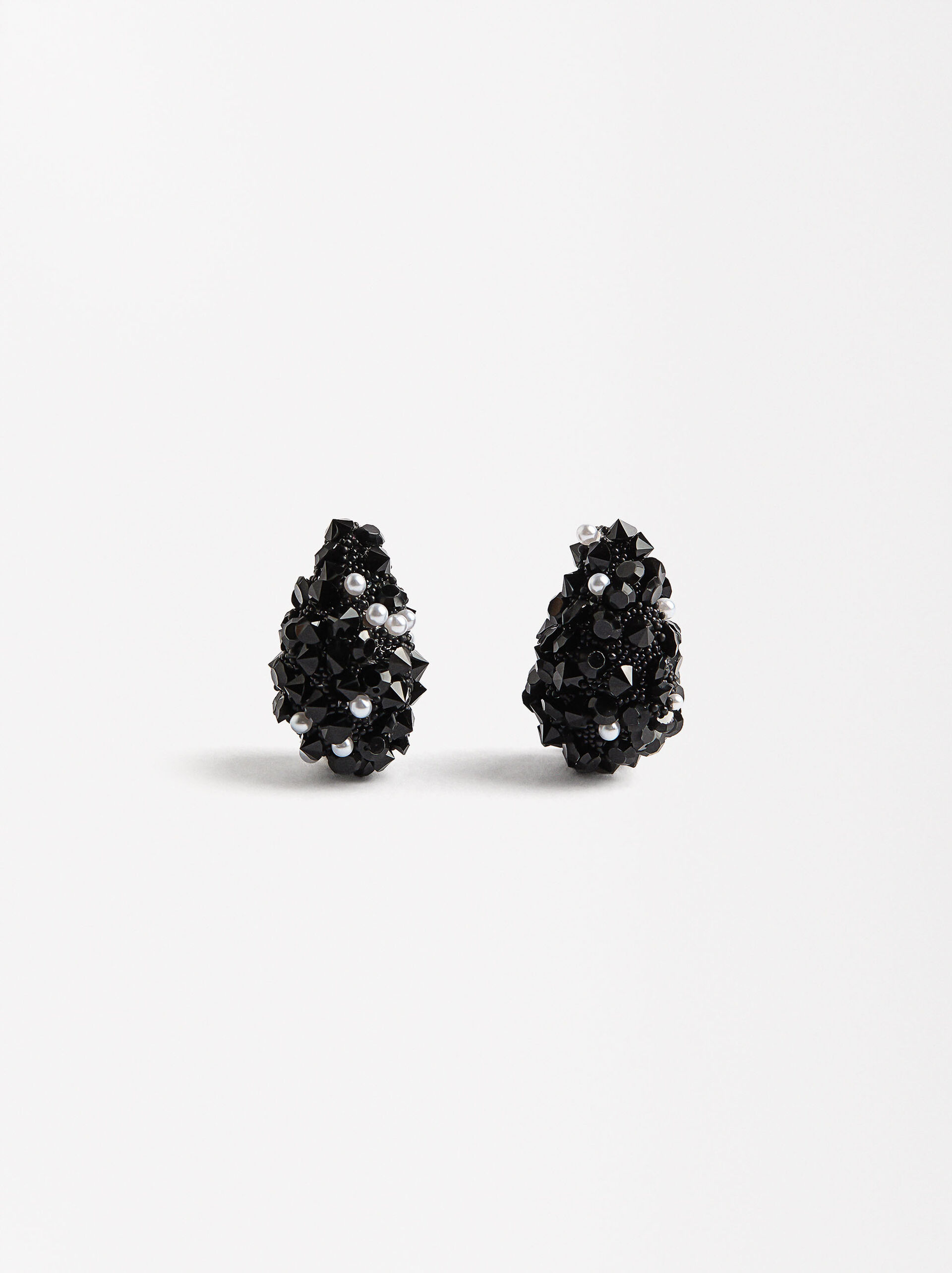 Pendientes ovalados con cristales image number 0.0