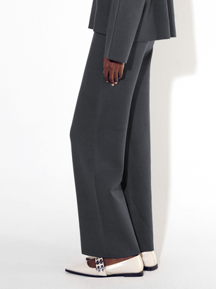 Knit Trousers, Grey, hi-res