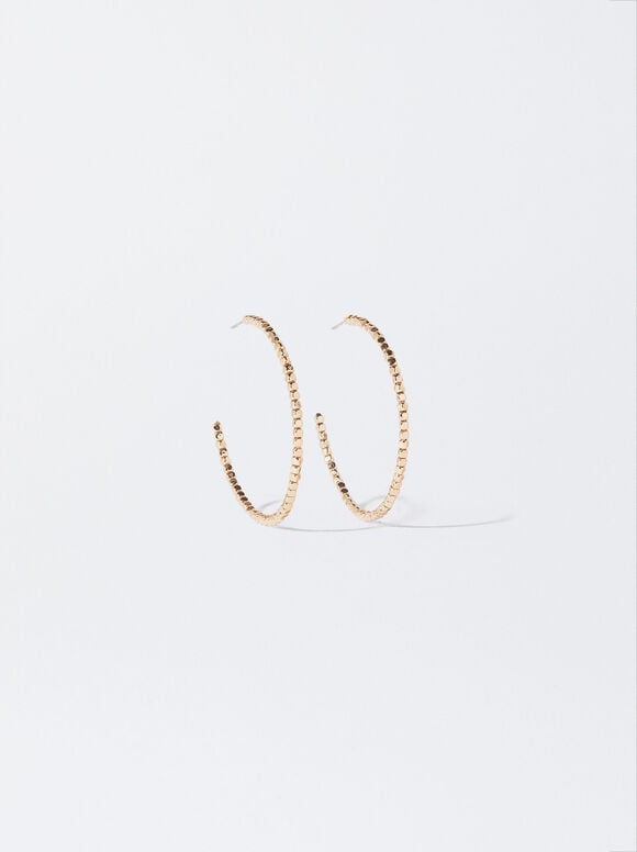 Gold-Toned Hoop Earrings, Golden, hi-res