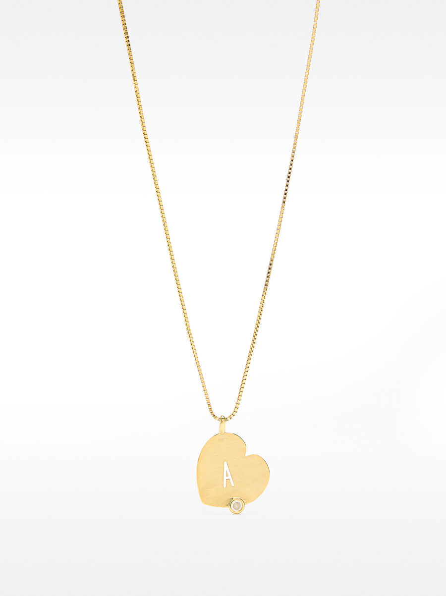 Zirconia heart necklace - 925 sterling silver