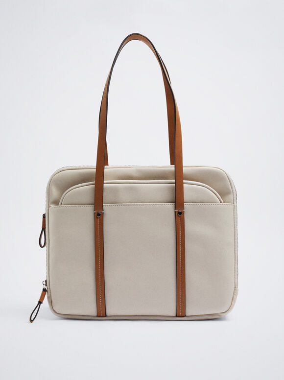 13” Laptop Bag, Ecru, hi-res