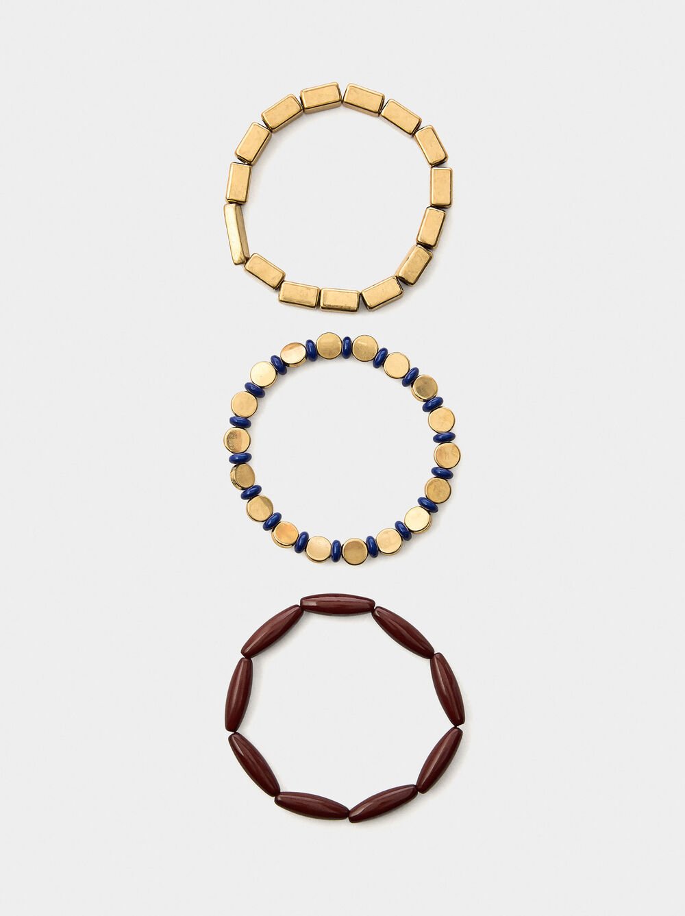 Set of elastic bracelets with beads