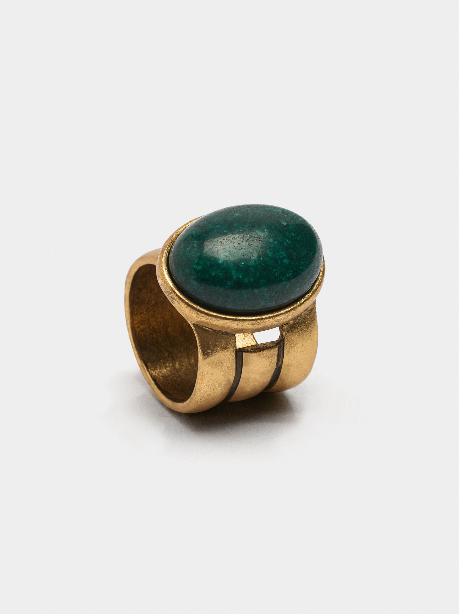 Oval ring with stone image number 2.0