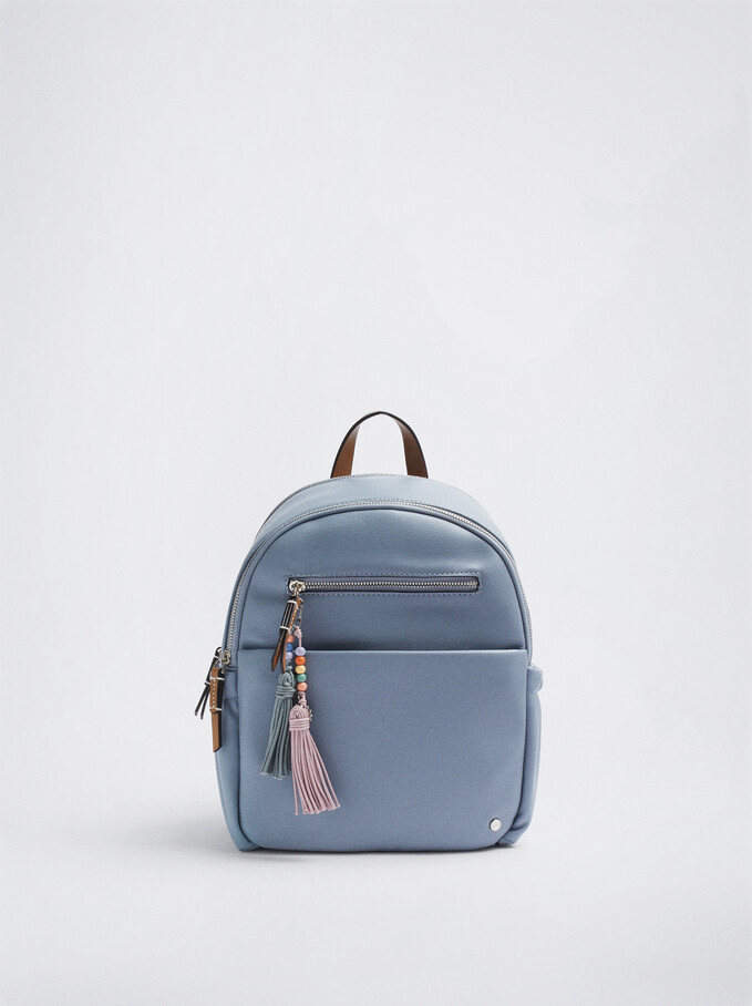 Everyday Backpack With Pendant, Blue, hi-res