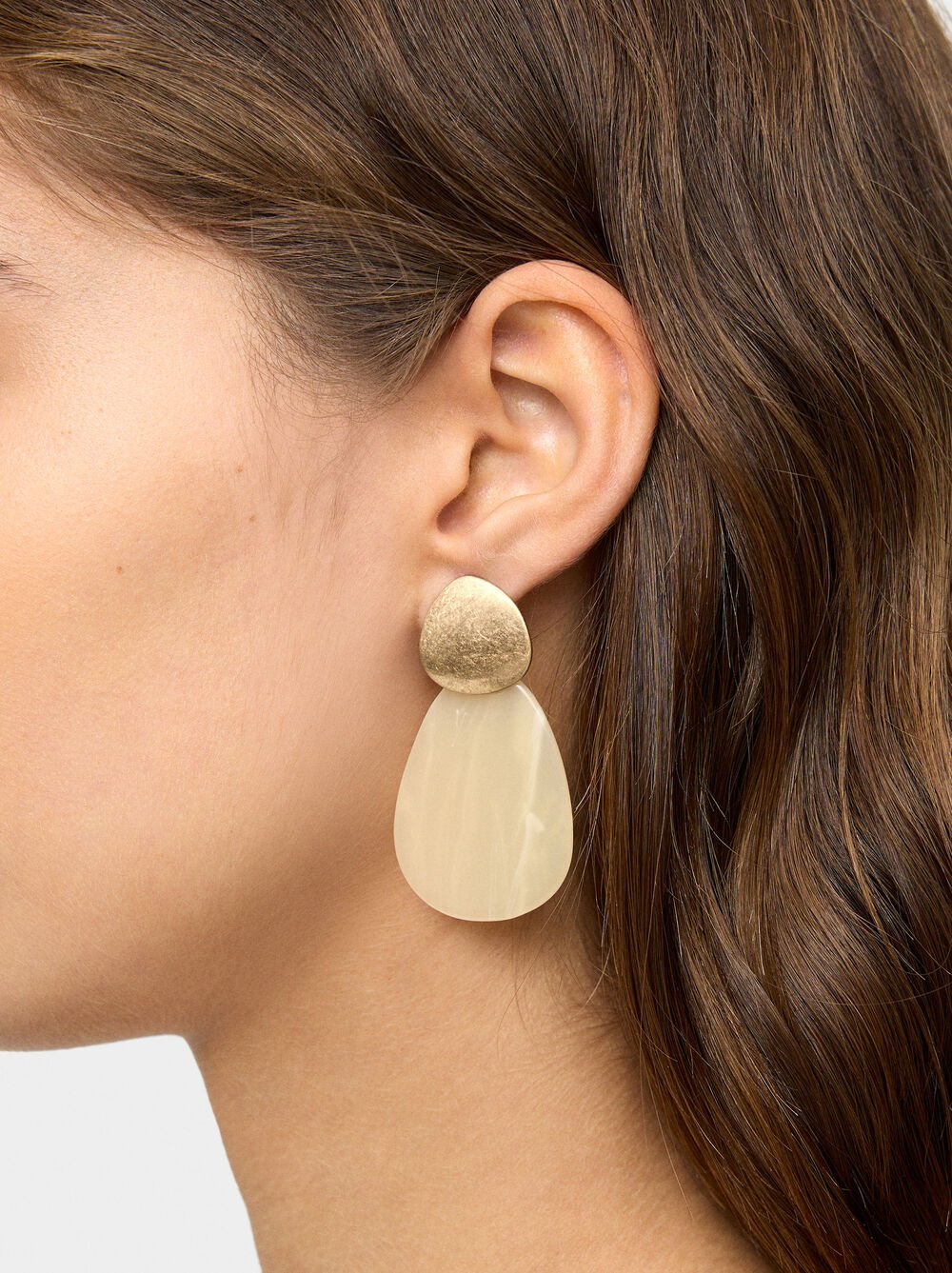 Long earrings with pearly flower