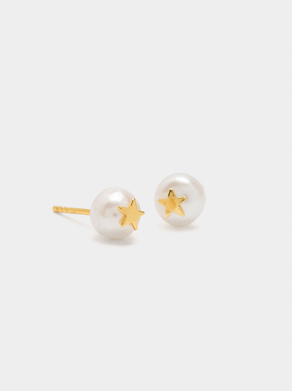 Earrings with freshwater pearls and stars - 925 sterling silver