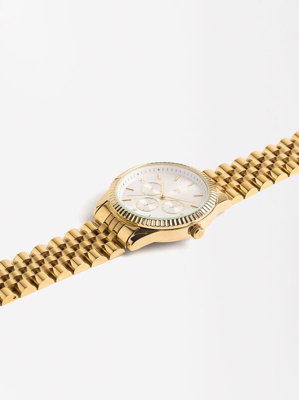 Watch with stainless steel wristband