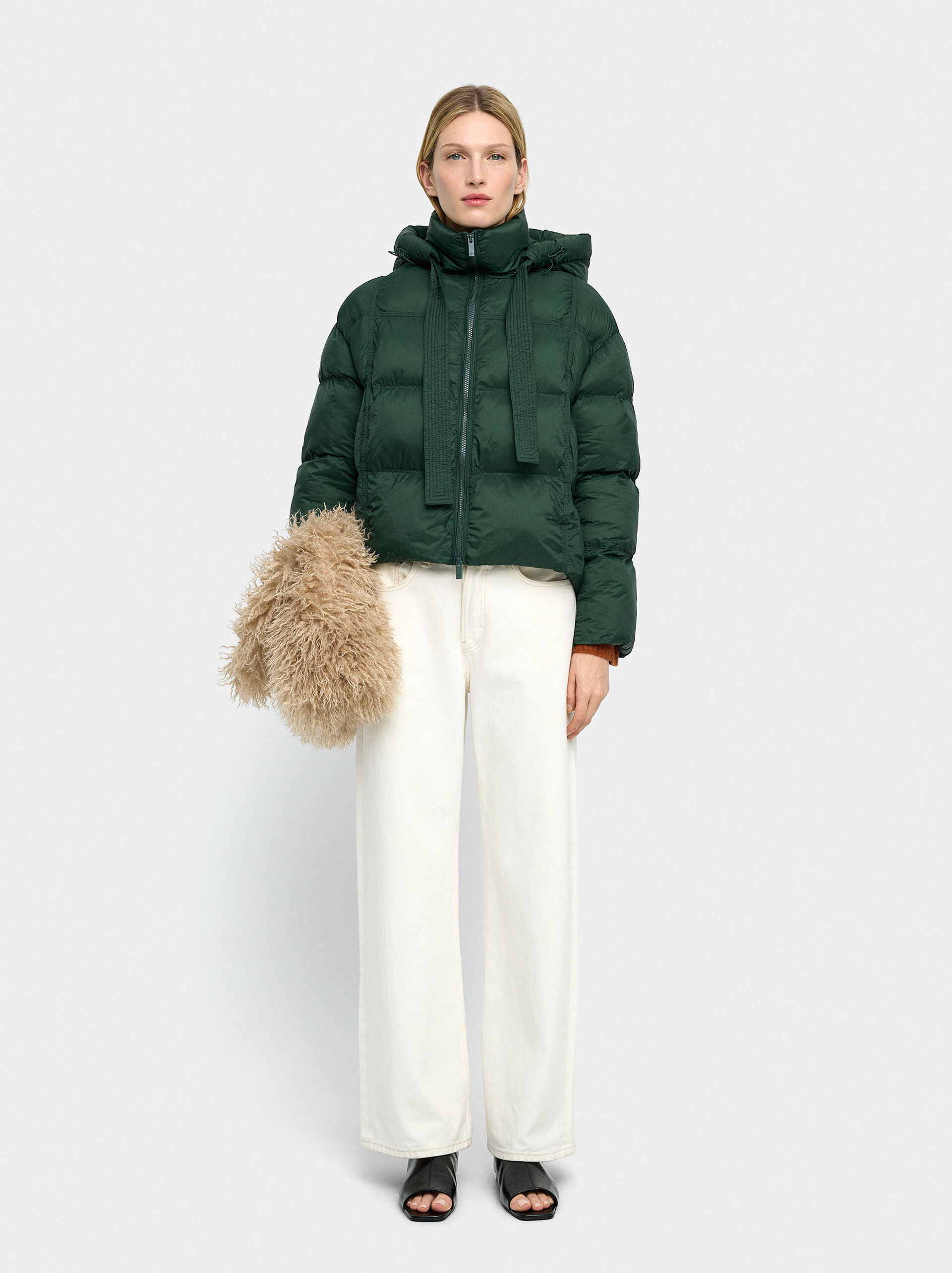 Quilted coat with removable hood image number 0.0