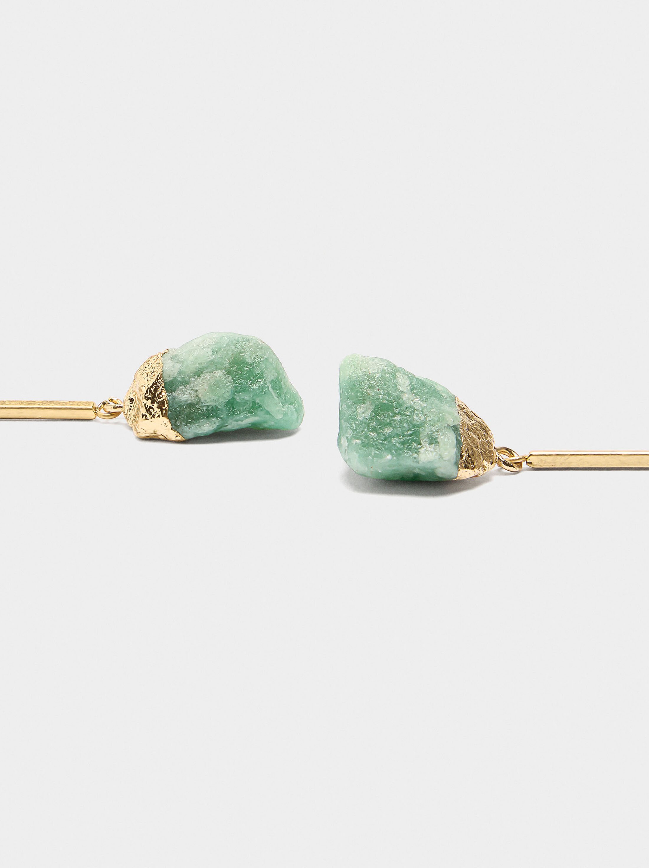 Bar earrings with stones image number 2.0