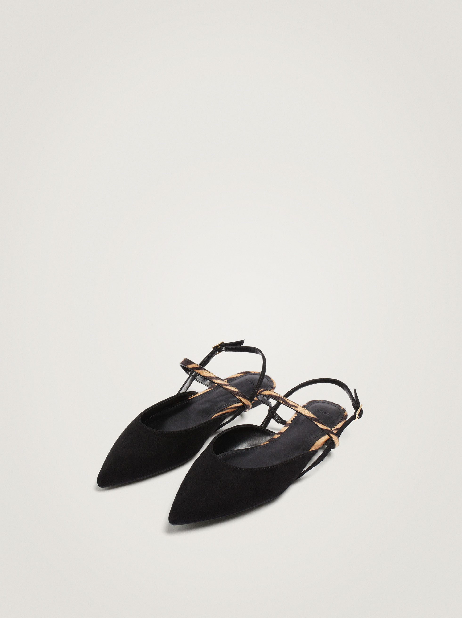 Zapato Plano Destalonado Pelo - Negro - Mujer - Zapatos Planos ...