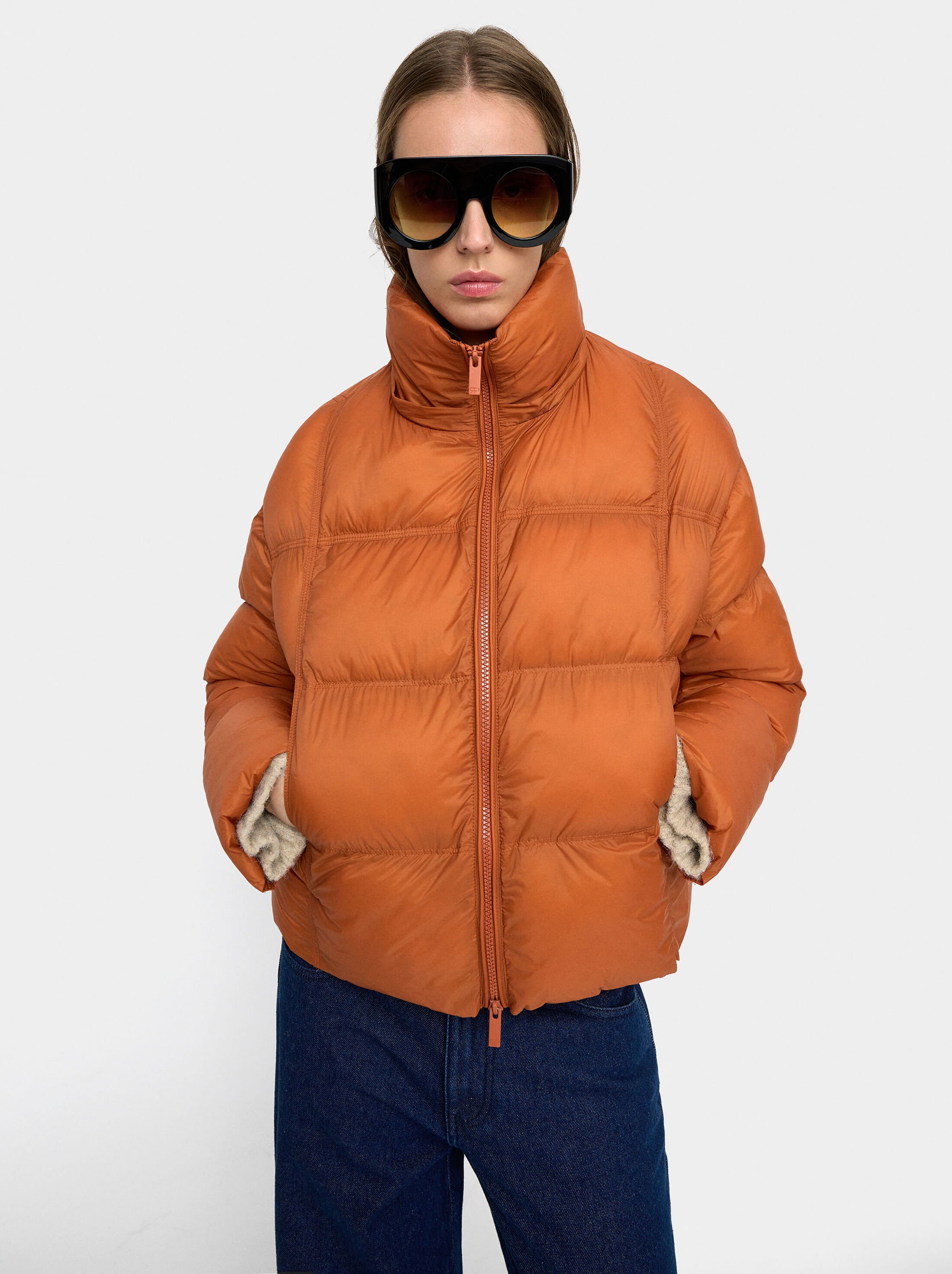 Quilted coat with removable hood image number 5.0