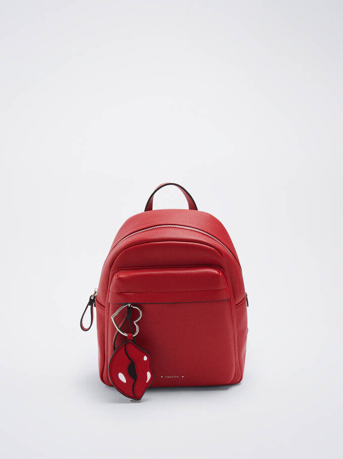 Backpack With Pendant, Red, hi-res