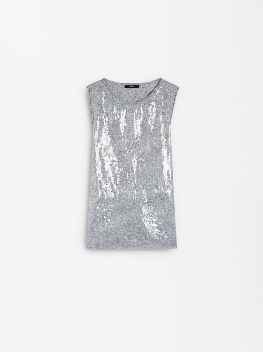 Knit top with sequins