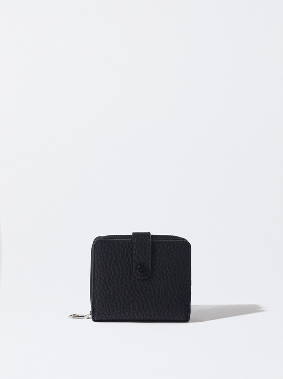 Coin Purse With Zip Fastening, Black, hi-res