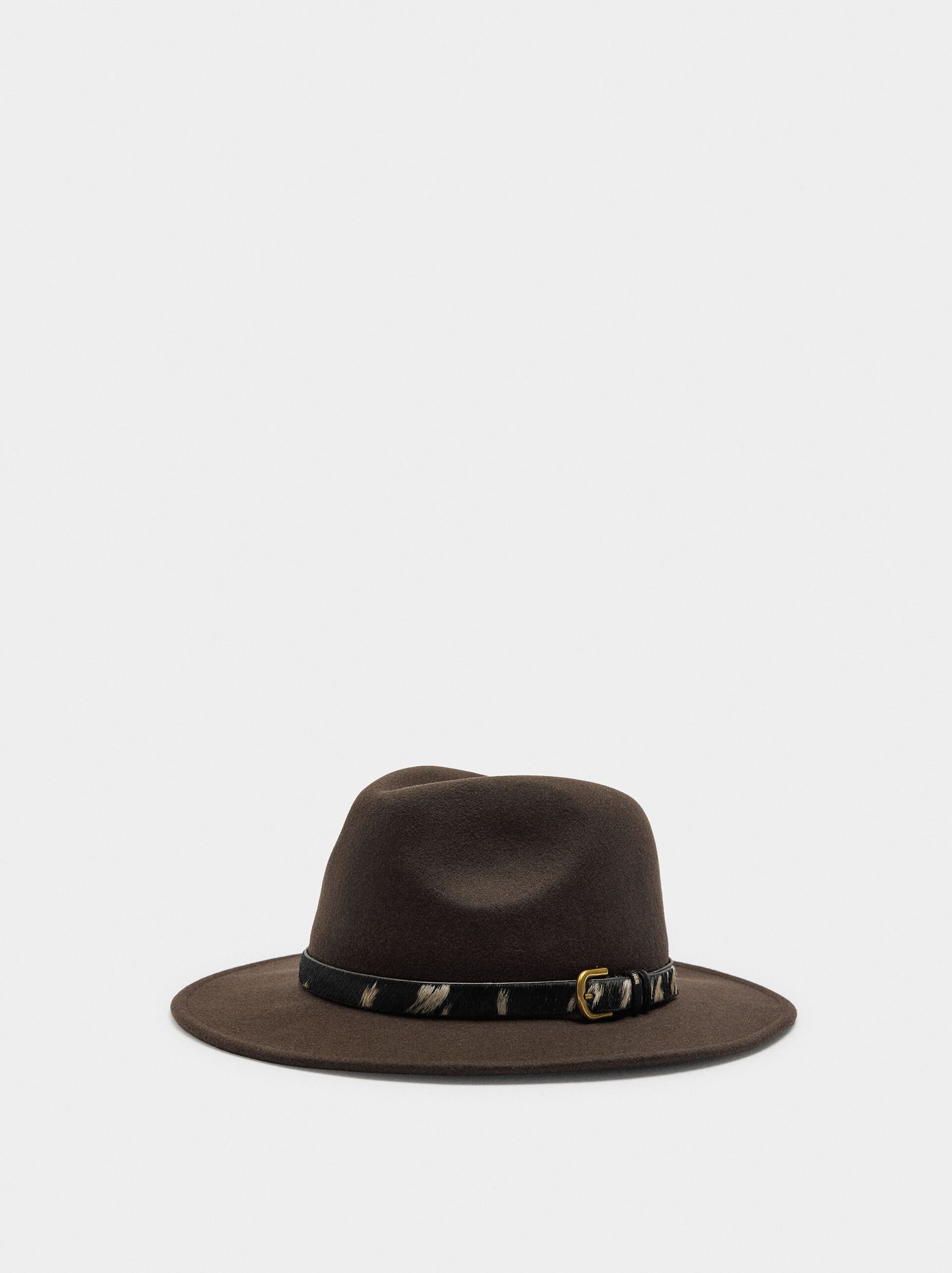 Hat with wool and leather belt image number 0.0